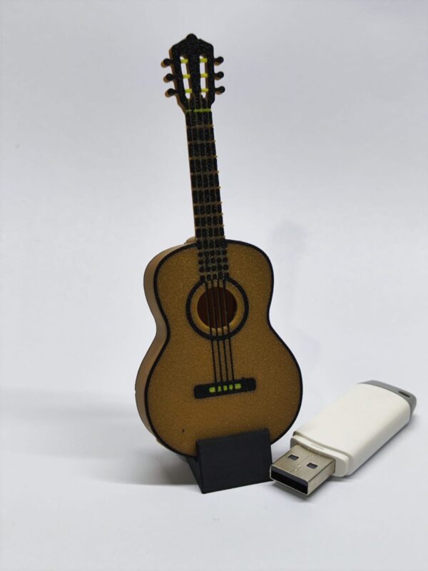 porta púas de guitarra con forma de guitarra